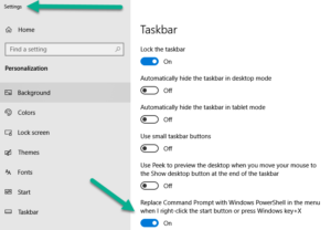 replace powershell with cmd windows 10