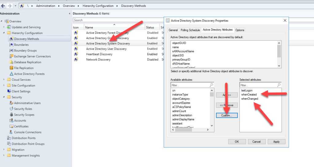 whenCreated and whenChanged SCCM AD attributes